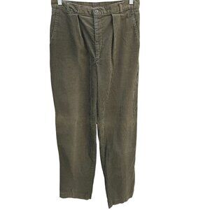 Sears Vintage‎ 70s Womens Olive Green Corduroy Pants Pleated Front Pockets 28x33